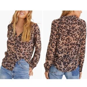 BELLA DAHL Leopard Spot Long Sleeve Shirt